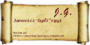 Janovicz Györgyi névjegykártya